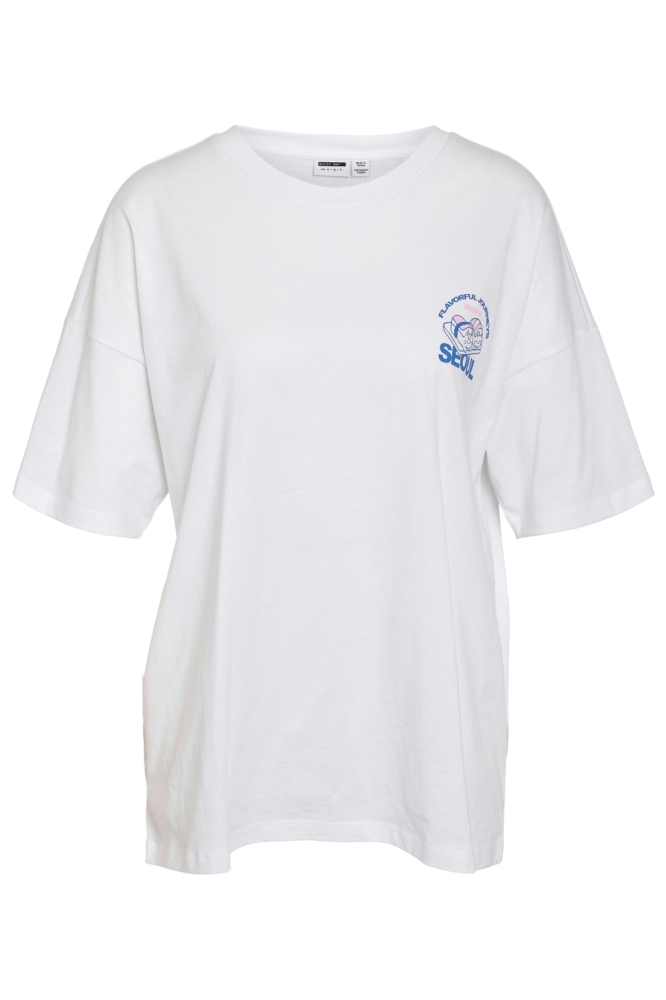 NMIDA RAMEN S/S T-SHIRT 27037422 Bright White/Korean Seoul